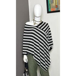 1990's Striped Cotton Poncho